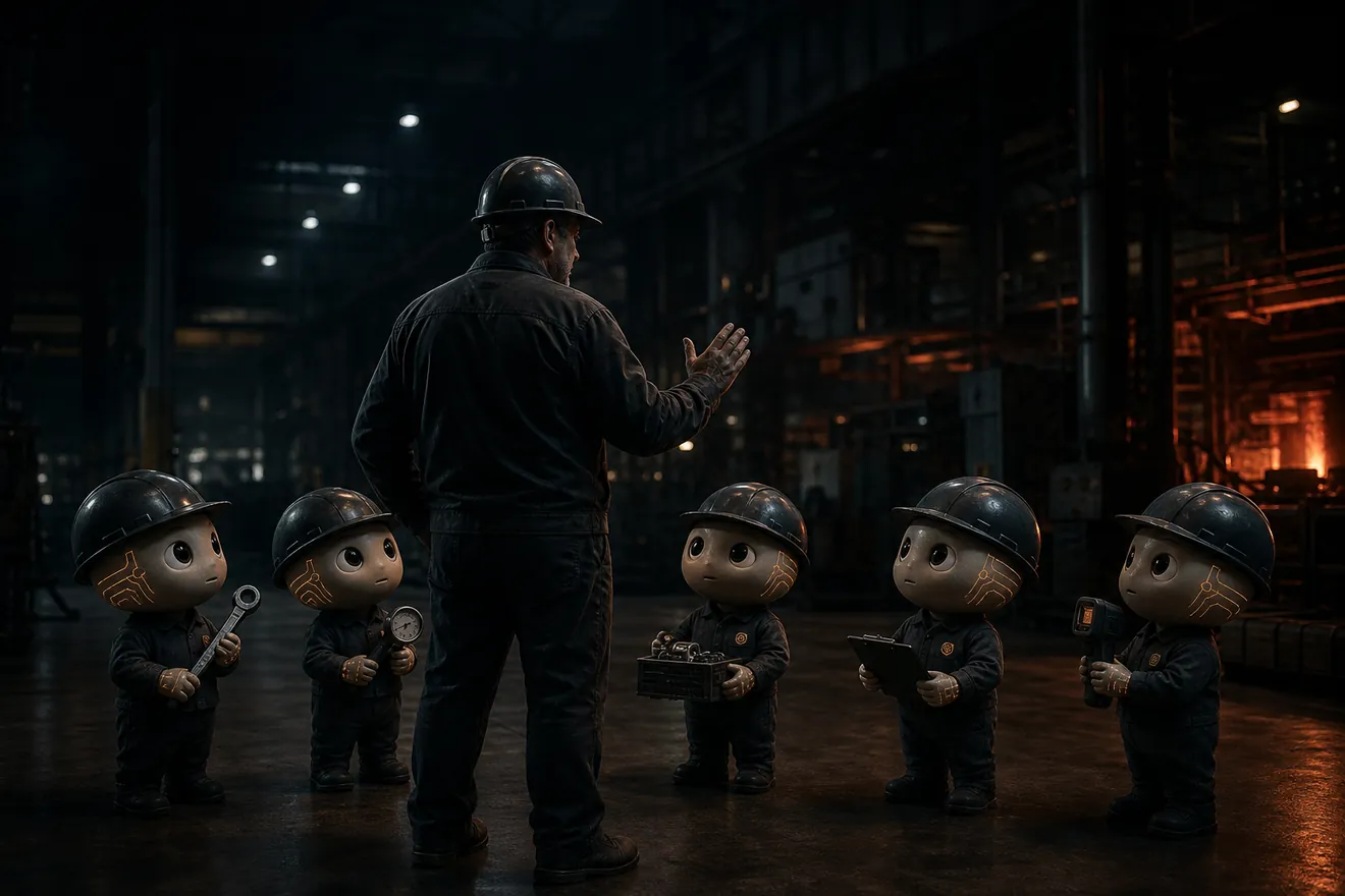A plant manager coordinating a group of specialist AI companions